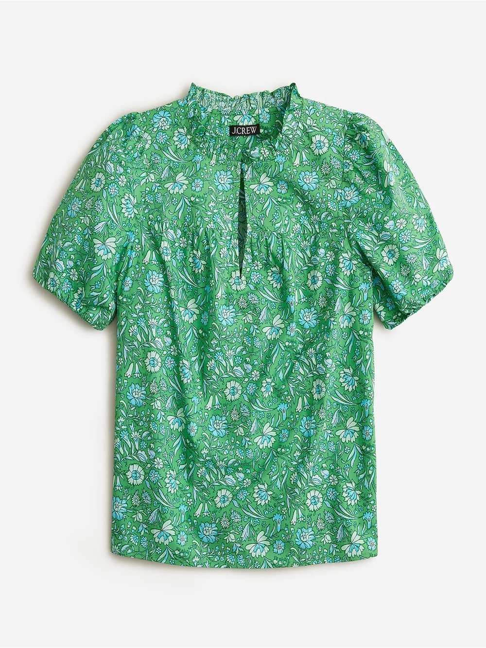 J.Crew Ruffle-Trim Short-Sleeve Top in Marigold Blooms – Size Small – NWT